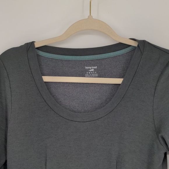 Horny Toad Toad & Co Women's Grey Dress Size Small Knee Length 1/2 Sleeve Pocket - Picture 4 of 14